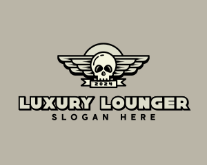 Skull Wing Biker Gang logo design