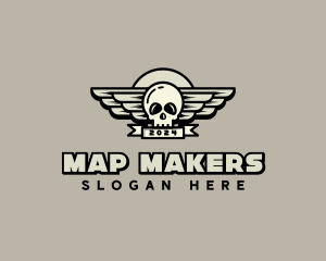 Skull Wing Biker Gang logo design