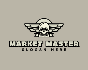 Skull Wing Biker Gang logo design