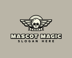 Skull Wing Biker Gang logo design