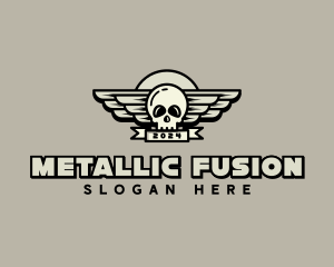 Skull Wing Biker Gang logo design