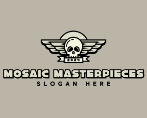 Skull Wing Biker Gang logo design