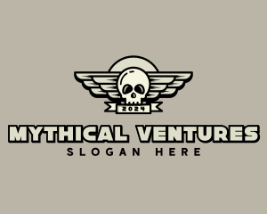 Skull Wing Biker Gang logo design