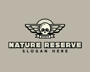 Skull Wing Biker Gang logo design