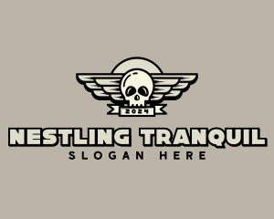 Skull Wing Biker Gang logo design