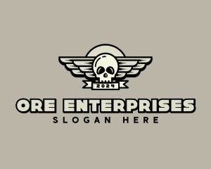 Skull Wing Biker Gang logo design