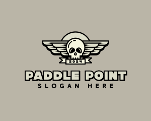 Skull Wing Biker Gang logo design