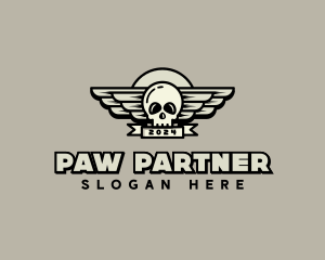 Skull Wing Biker Gang logo design