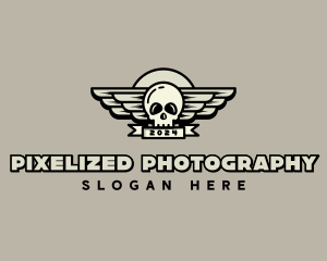 Skull Wing Biker Gang logo design