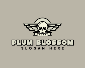 Skull Wing Biker Gang logo design