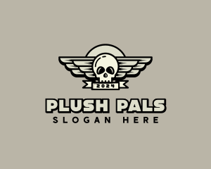 Skull Wing Biker Gang logo design