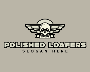 Skull Wing Biker Gang logo design