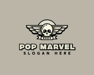 Skull Wing Biker Gang logo design