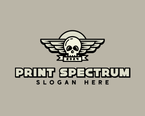 Skull Wing Biker Gang logo design