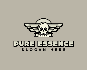 Skull Wing Biker Gang logo design