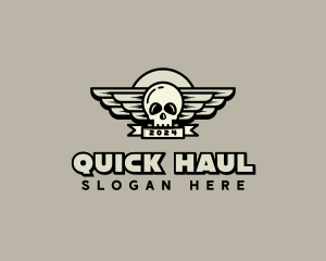 Skull Wing Biker Gang logo design