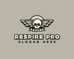 Skull Wing Biker Gang logo design