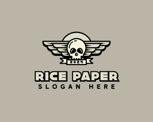 Skull Wing Biker Gang logo design