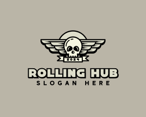 Skull Wing Biker Gang logo design