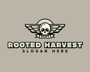 Skull Wing Biker Gang logo design