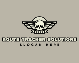 Skull Wing Biker Gang logo design