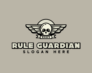 Skull Wing Biker Gang logo design