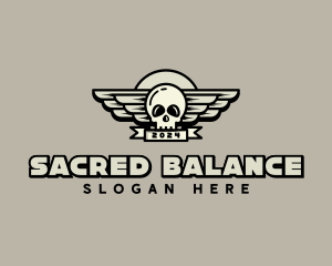 Skull Wing Biker Gang logo design