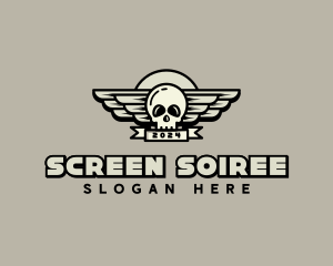 Skull Wing Biker Gang logo design