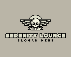 Skull Wing Biker Gang logo design