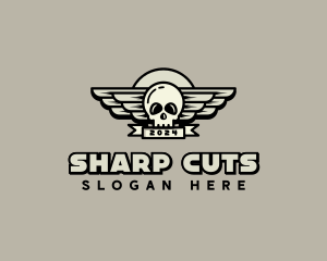 Skull Wing Biker Gang logo design