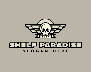 Skull Wing Biker Gang logo design