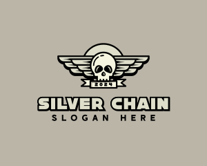 Skull Wing Biker Gang logo design