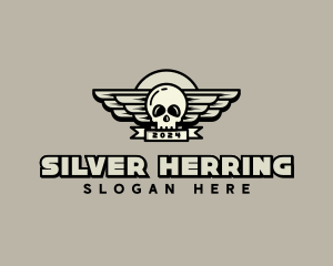 Skull Wing Biker Gang logo design