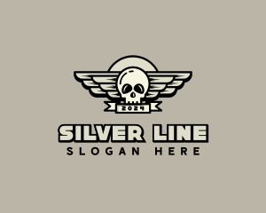 Skull Wing Biker Gang logo design