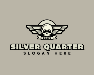 Skull Wing Biker Gang logo design