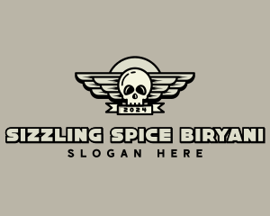 Skull Wing Biker Gang logo design