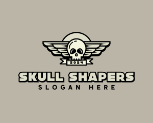 Skull Wing Biker Gang logo design