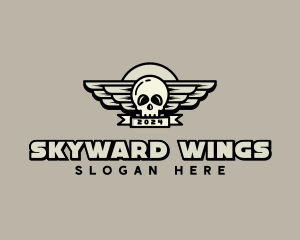 Skull Wing Biker Gang logo design