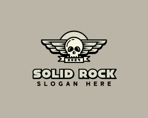 Skull Wing Biker Gang logo design