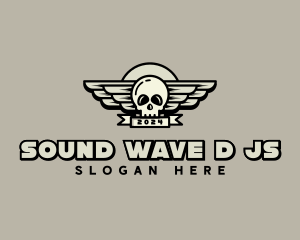 Skull Wing Biker Gang logo design