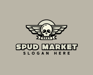 Skull Wing Biker Gang logo design