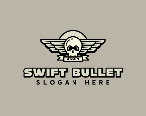 Skull Wing Biker Gang logo design