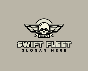 Skull Wing Biker Gang logo design