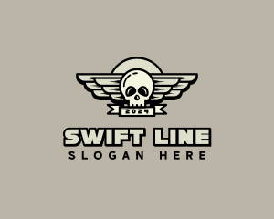 Skull Wing Biker Gang logo design