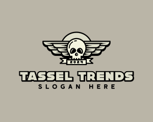 Skull Wing Biker Gang logo design