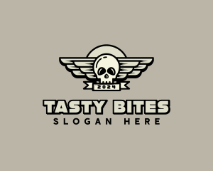 Skull Wing Biker Gang logo design