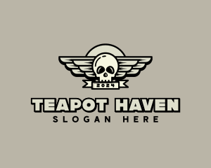 Skull Wing Biker Gang logo design