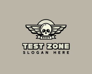 Skull Wing Biker Gang logo design