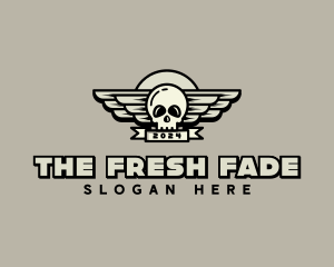 Skull Wing Biker Gang logo design