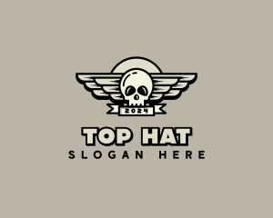 Skull Wing Biker Gang logo design